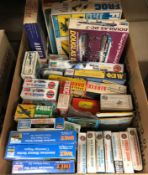 A box containing assorted vintage Airfix kits to include Russian Infantry,