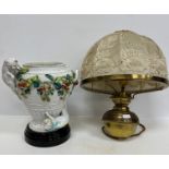 A late 19th Century Dresden porcelain oil lamp base,