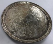 A George III silver card tray,