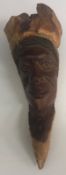 A Native American carved ironwood head study in the manner of Bruce Law 18 cm long