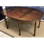 A circa 1900 mahogany D end dining table,