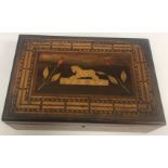 A late 19th Century Continental mahogany and inlaid box,