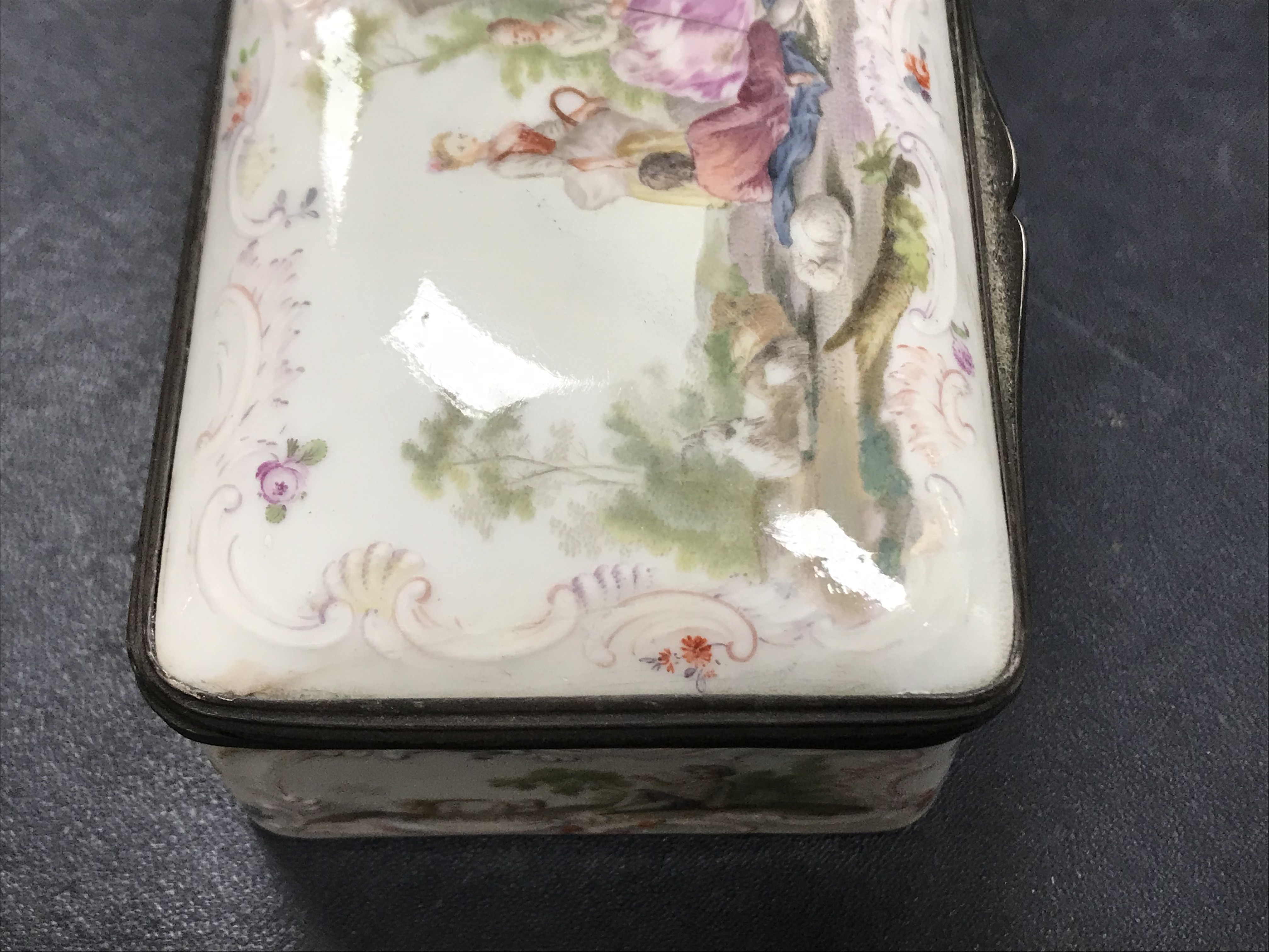 A 19th Century Continental porcelain rectangular lidded box, - Image 43 of 45