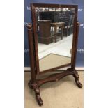 A Victorian mahogany cheval mirror,