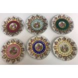 A set of six Continental Vienna style decorative cabinet plates depicting courting couples with