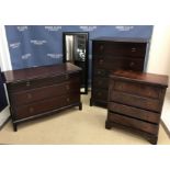 A modern reproduction mahogany bachelor's chest of small proportions,