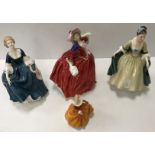 WITHDRAWN A collection of four Royal Doulton figurines including "Fragrance" (HN3220 - 1965) by