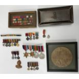 A collection of medals including 1939-45 Star, France and Germany Star,