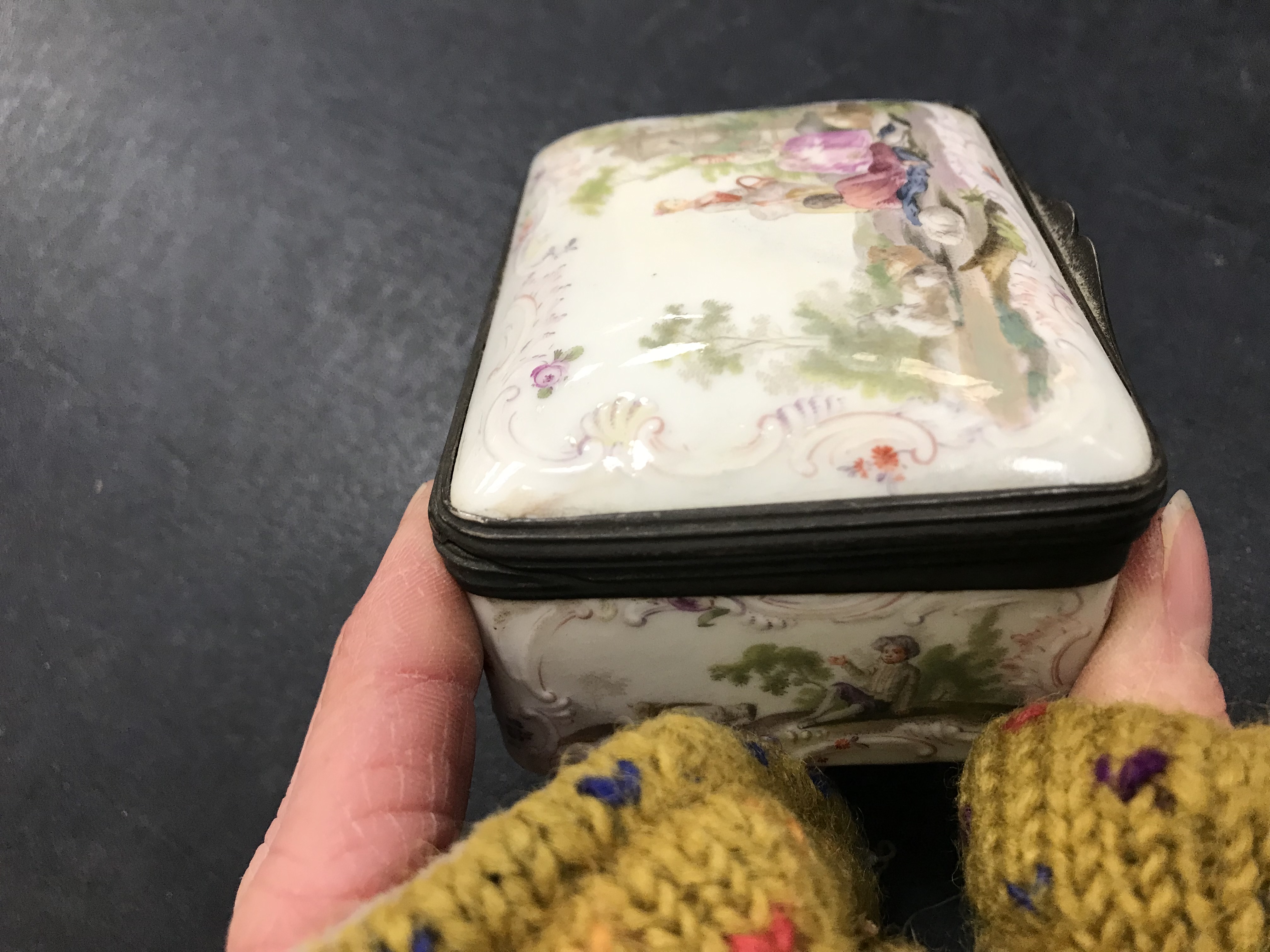 A 19th Century Continental porcelain rectangular lidded box, - Image 44 of 45