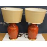 A pair of Oriental vase table lamps,