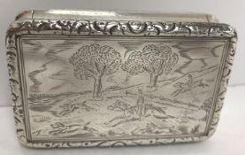 A George IV silver snuff box of rectangular waisted form,