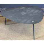 A modern anthracite grey painted metal coffee table,