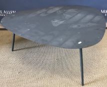A modern anthracite grey painted metal coffee table,