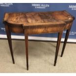 A 19th Century mahogany and inlaid breakfront card table,