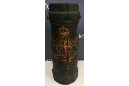 A canvas covered cordite carrier bearing Royal coat of arms, 22. - Image 2 of 2