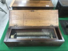 A 19th Century musical box (possibly Langdorff), 6 air key wound, forte piano, no tune sheet,