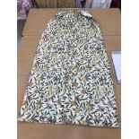 One pair of glazed interlined cotton curtains with rufflette taped heading in "Fruit" by Morris &