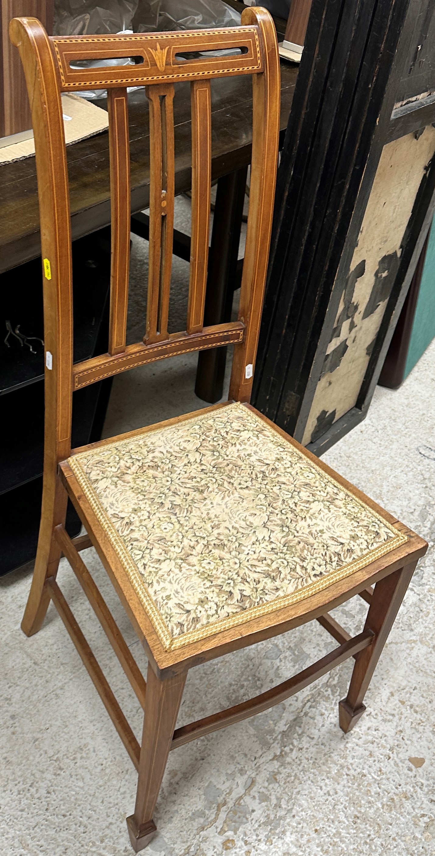 A Victorian mahogany framed prie à dieu chair, - Image 2 of 2