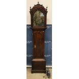 An 18th Century oak cased long case clock,