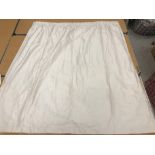 One pair of cream silk lined John Lewis curtains, with pencil pleat taped headings,