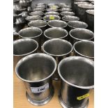 A collection of 26 Giorgio Tabellini La Bottega del Petro pewter beakers with engraved goose