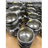 A collection of 20 Giorgio Tabellini La Bottega del Petro pewter cauldron shaped bowls with shell