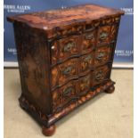 A 19th Century Dutch walnut and marquetry inlaid commode,