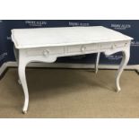 A modern painted bureau plat or writing table in the Louis XV taste,