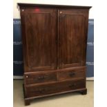 A 19th Century mahogany linen press,