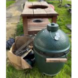 A big green egg barbecue and table mount