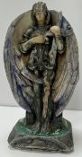A Compton Potter's Art Guild figure of St. Michael, circa 1920, bearing stamp mark to base, 20.