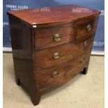 A 19th Century mahogany bow fronted chest,