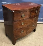 A 19th Century mahogany bow fronted chest,