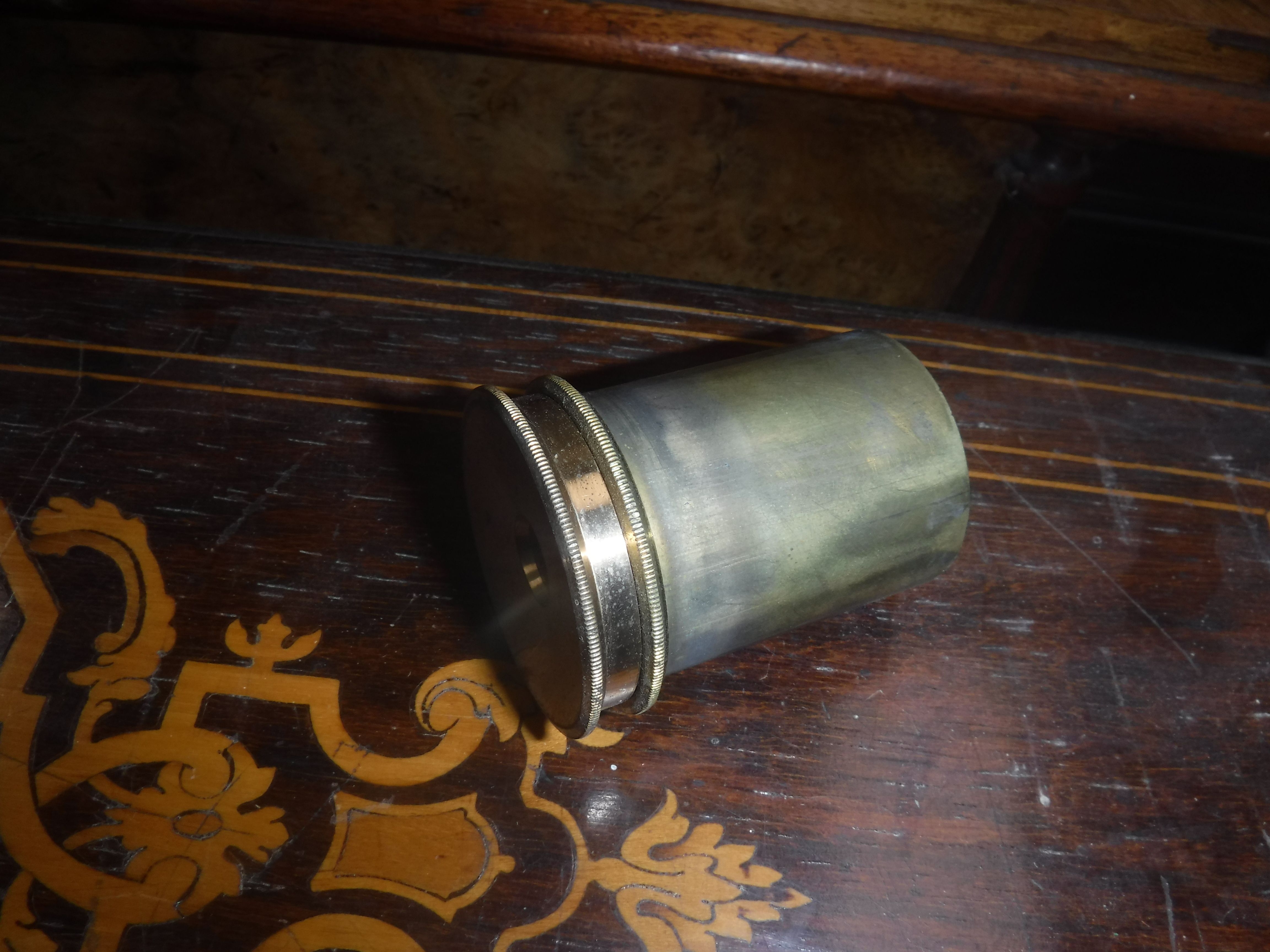 A Victorian lacquered brass cased and mahogany bound four draw telescope by T Cooke of York, - Image 13 of 14