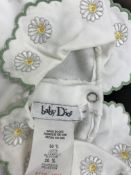 Various Baby Dior baby clothes to include two Size 6 baby grows with daisy patterned yokes,
