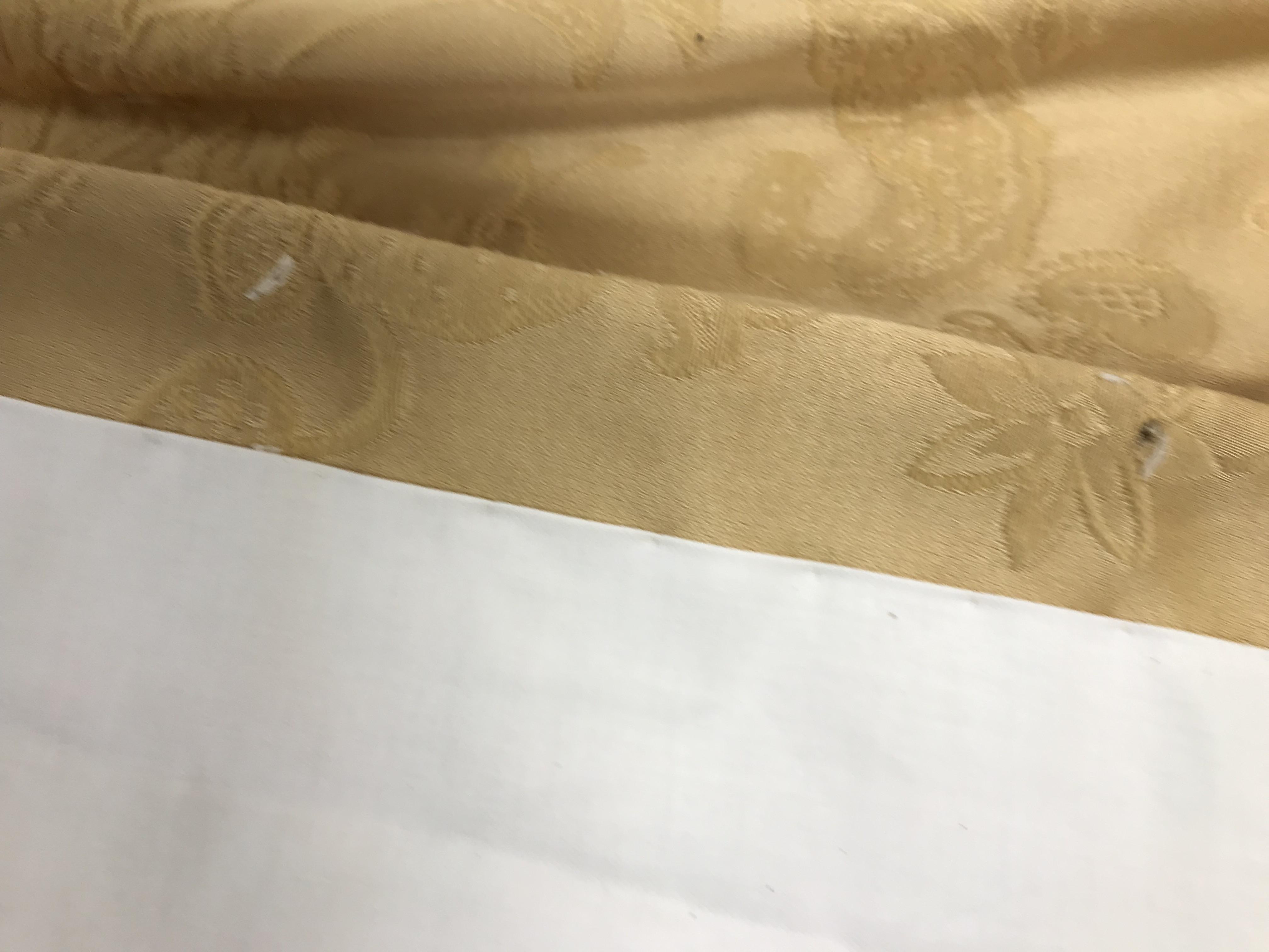 A collection of curtains interlined cotton mix gold damask foliate design with pencil pleat taped - Image 4 of 22