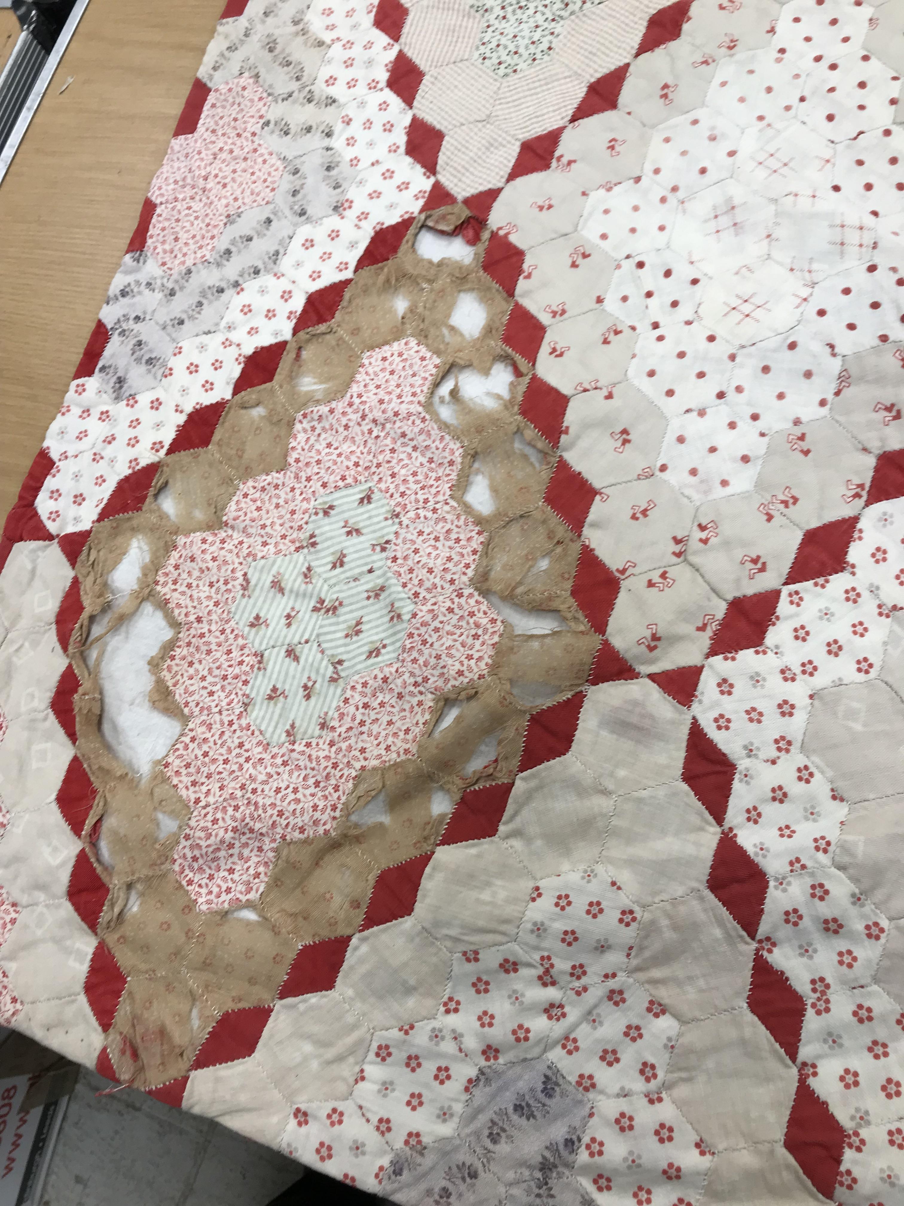 An early 20th Century hand-stitched, pieced quilt, backed with plain fabric and no wadding, - Image 28 of 36