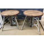 A pair of late 19th/early 20th Century French sculpture tables,