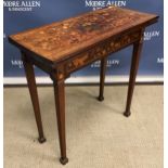 A 19th Century Dutch mahogany and marquetry inlaid fold over card table,
