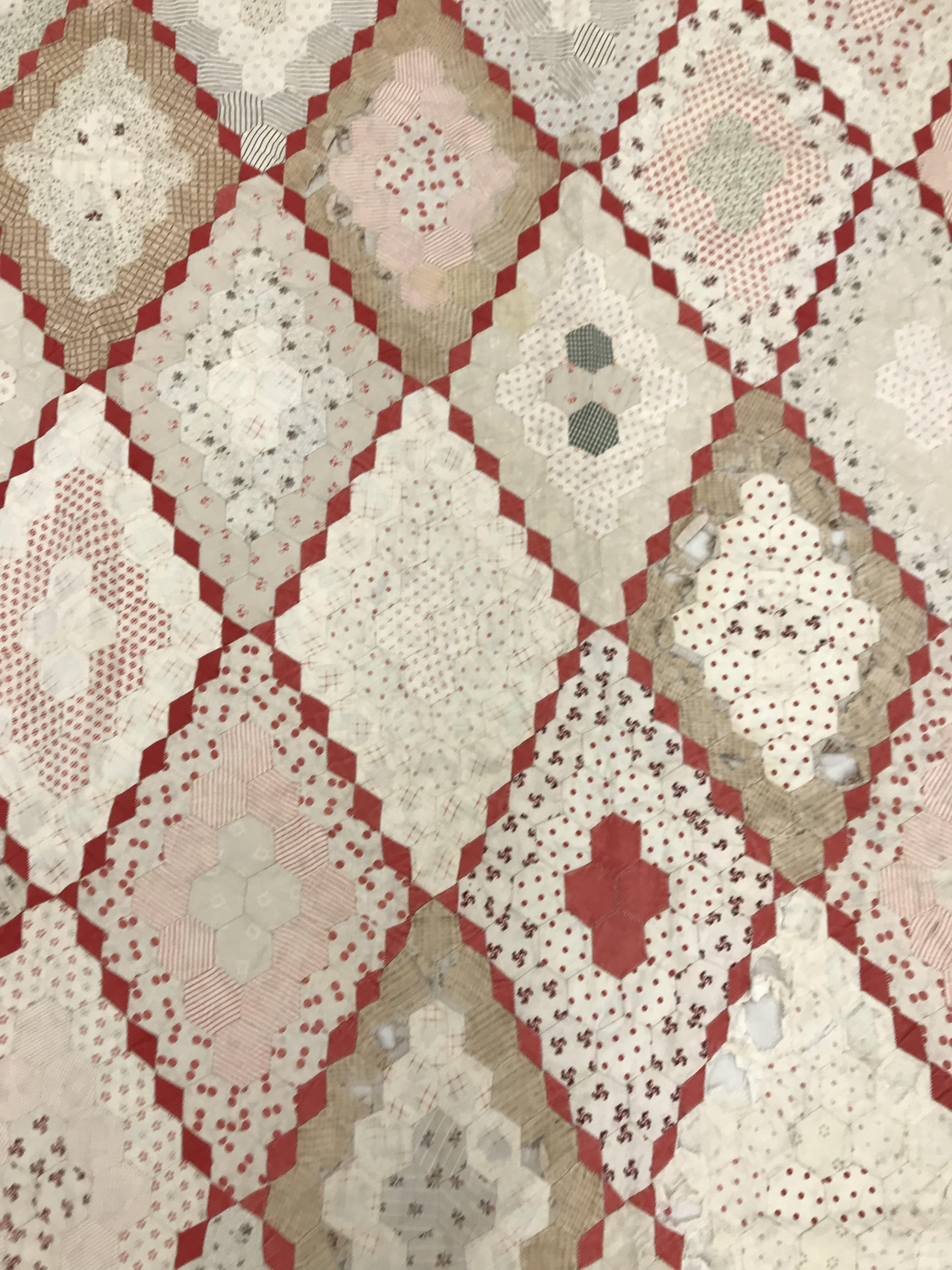 An early 20th Century hand-stitched, pieced quilt, backed with plain fabric and no wadding, - Image 11 of 36