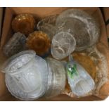 Three boxes of various glassware to include fruit bowls, Edinburgh Crystal vase,
