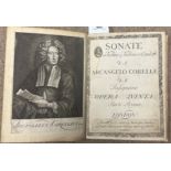 "Sonate a Violino e Violino o Cimbalo" by Arcangelo Corelle, a re-bound musical score,