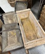 A collection of four various trugs / baskets,