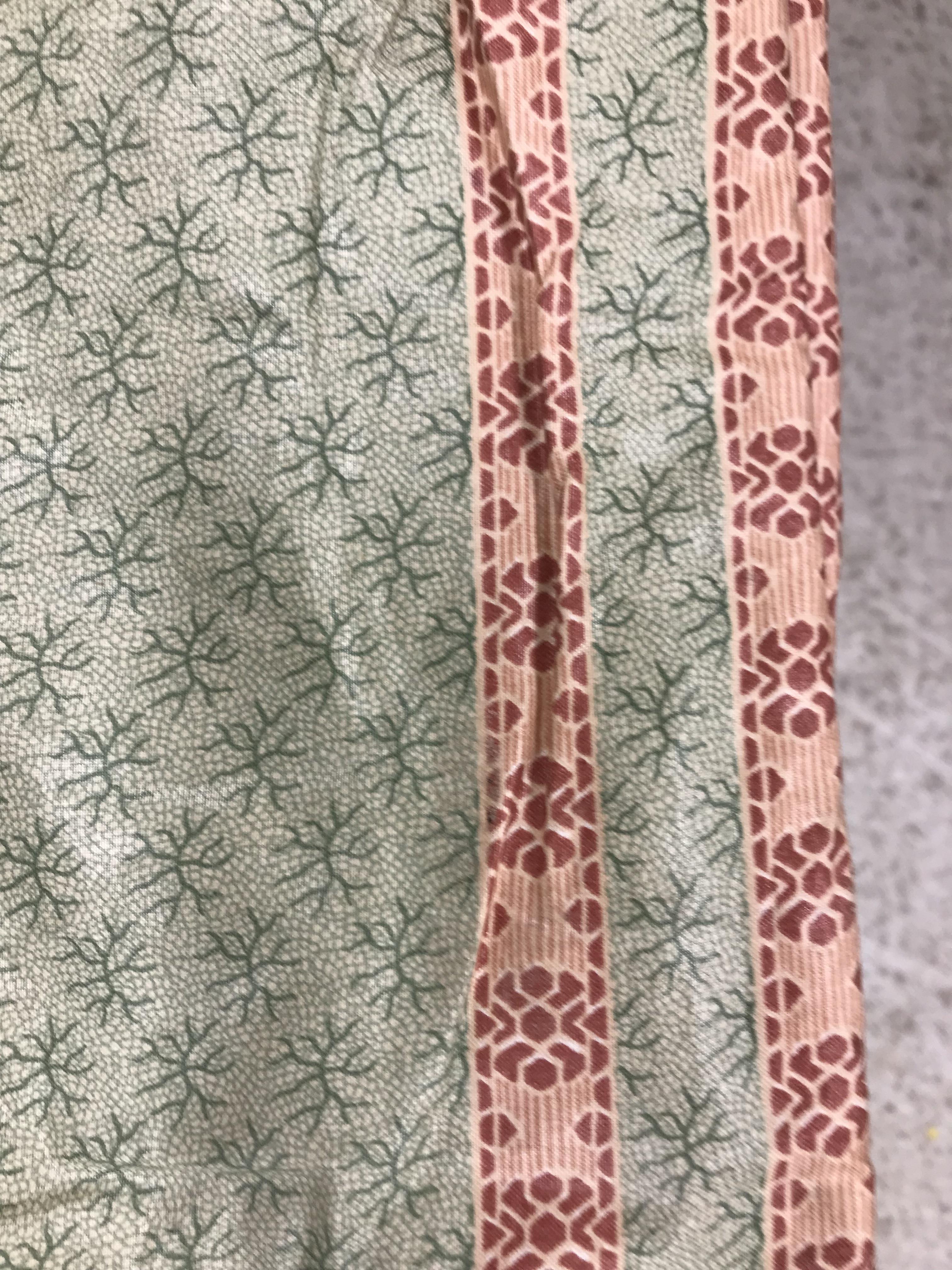 One and a half pairs (ie three curtains total) of glazed cotton interlined "Acis" pattern curtains - Image 29 of 34