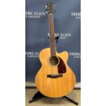 A Fender CJ290SCE Nat semi-acoustic guitar with maple back