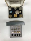 A collection of various buttons and studs in white and yellow metal, etc,