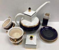 An Emaux de Longwy "Pokhara" tea set designed by Hilton McConnico (1943-2018) (Pattern 5021),