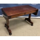 A 19th Century mahogany and oak drop leaf sofa table,