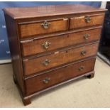 A 19th Century North Country oak and cross-banded chest,