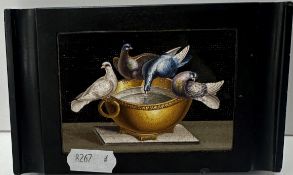 A 19th Century Italian micro mosaic panel depicting doves of Pliny,